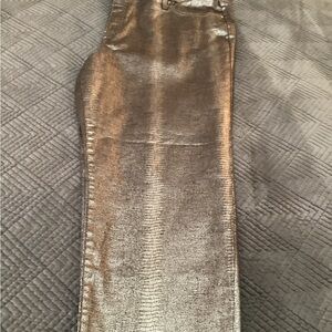 Chico’s So Slimming Girlfriend Slim Leg, Gold Navy Corc Foil, size 18R, 28”L
